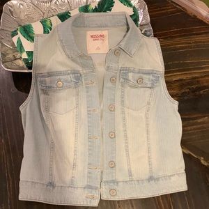 Light wash denim vest